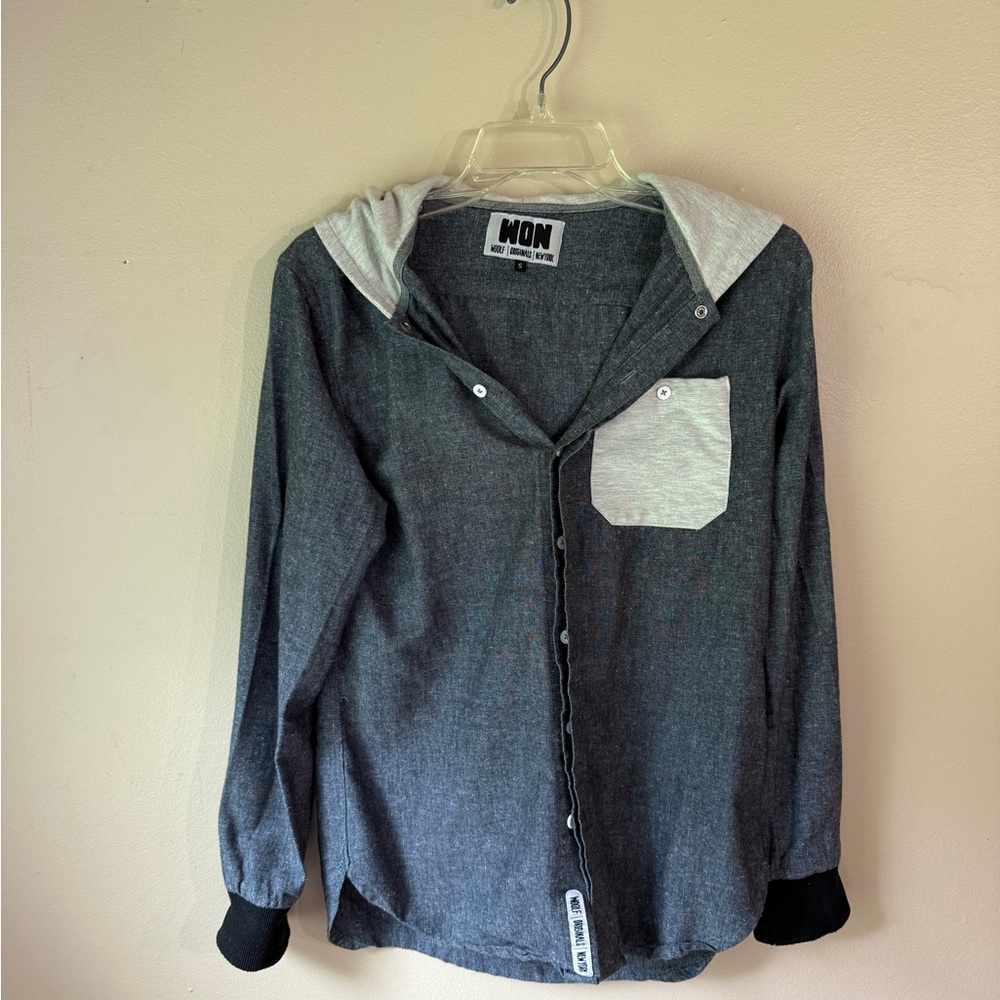 Woolf Originals New York Hooded Button-Up Shirt